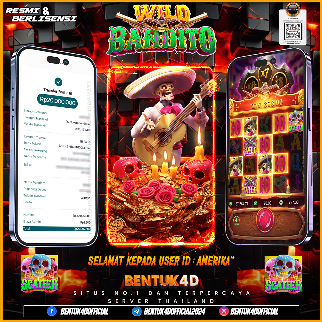 SELAMAT KEPADA USER ID : AMERIKA*** ATAS KEMENANGAN RP 20 JUTA NYA DI BENTUK4D YA BOSKU !!!! MELEDAK JEDERR JEDERR !! BENTUK4D NI BOSKU BUKAN SEDOT WC!!!!