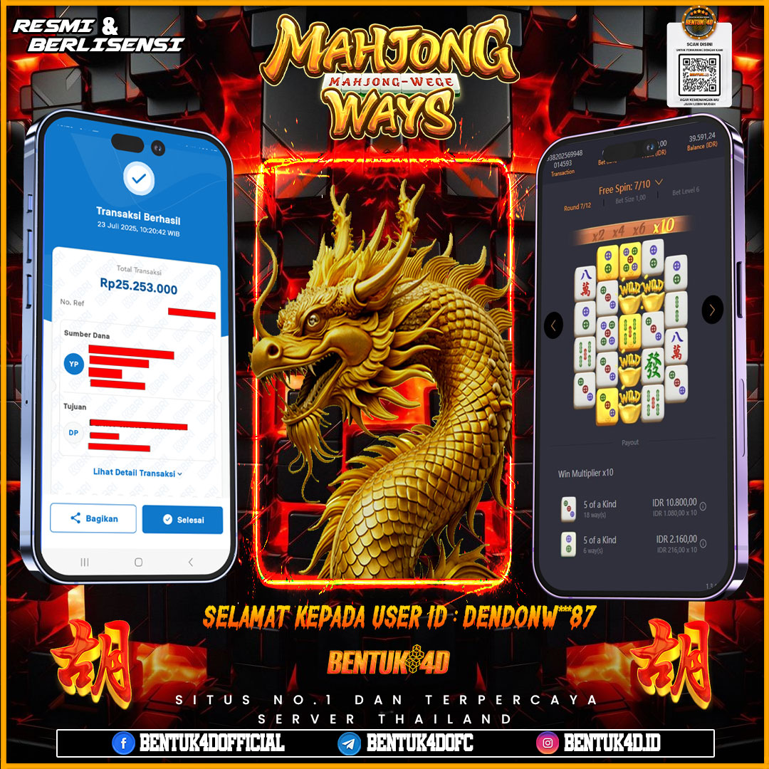SELAMAT KEPADA USER ID : DENDONW**87 WD PAUS SEBESAR Rp 25,253,000,- BUKTIKAN LANGSUNG BOSKU MAIN DI BENTUK4D !! LANGSUNG DI KASI MAXWIN !!!