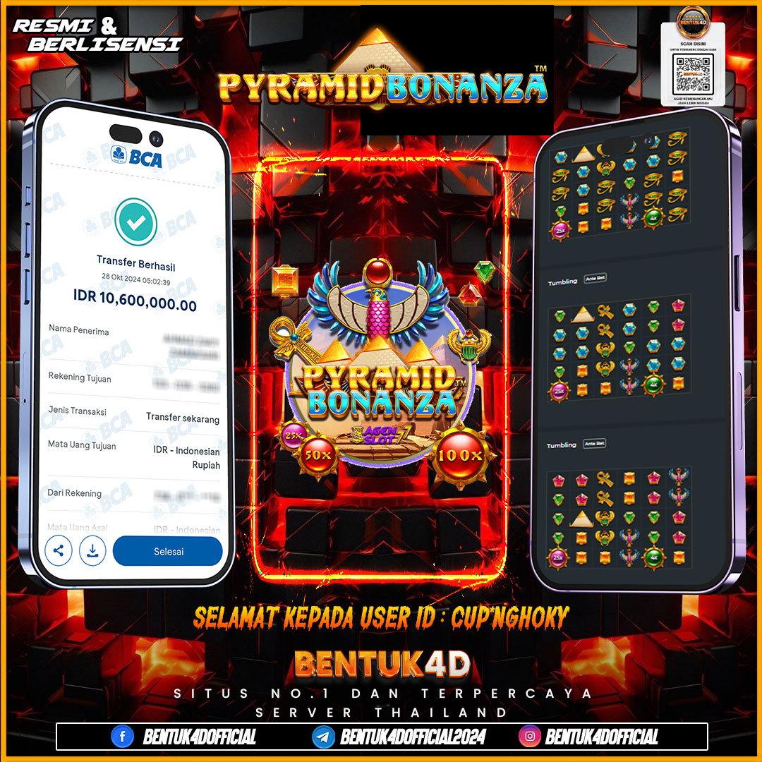 SELAMAT KEPADA USER ID :CUPA*GHOKY ATAS KEMENANGAN BESARNYA DI BENTUK4D !!!! RASAKAN SENSASI EVENT FREESPIN NYA BOSKU !!!!  JIKA MENDAPATKAN FREESPIN STOP DAN SCREENSHOT DAHULU KIRIM KE ADMIN KITA !!! JAMINN CAERRRRR LAGI LAGI!!!!!!!