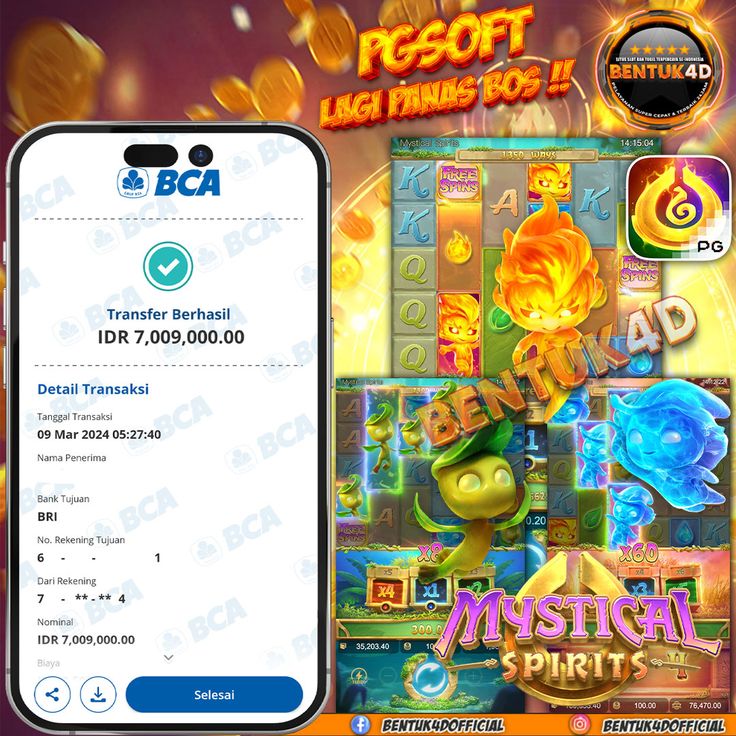 BENTUK4D JACKPOT SLOT MYSTICAL SPIRITS Rp7.009.000,- LUNAS