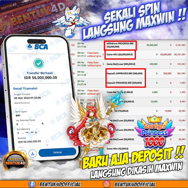BENTUK4D JACKPOT SLOT STARLIGHT PRINCESS Rp56.000.000,- LUNAS