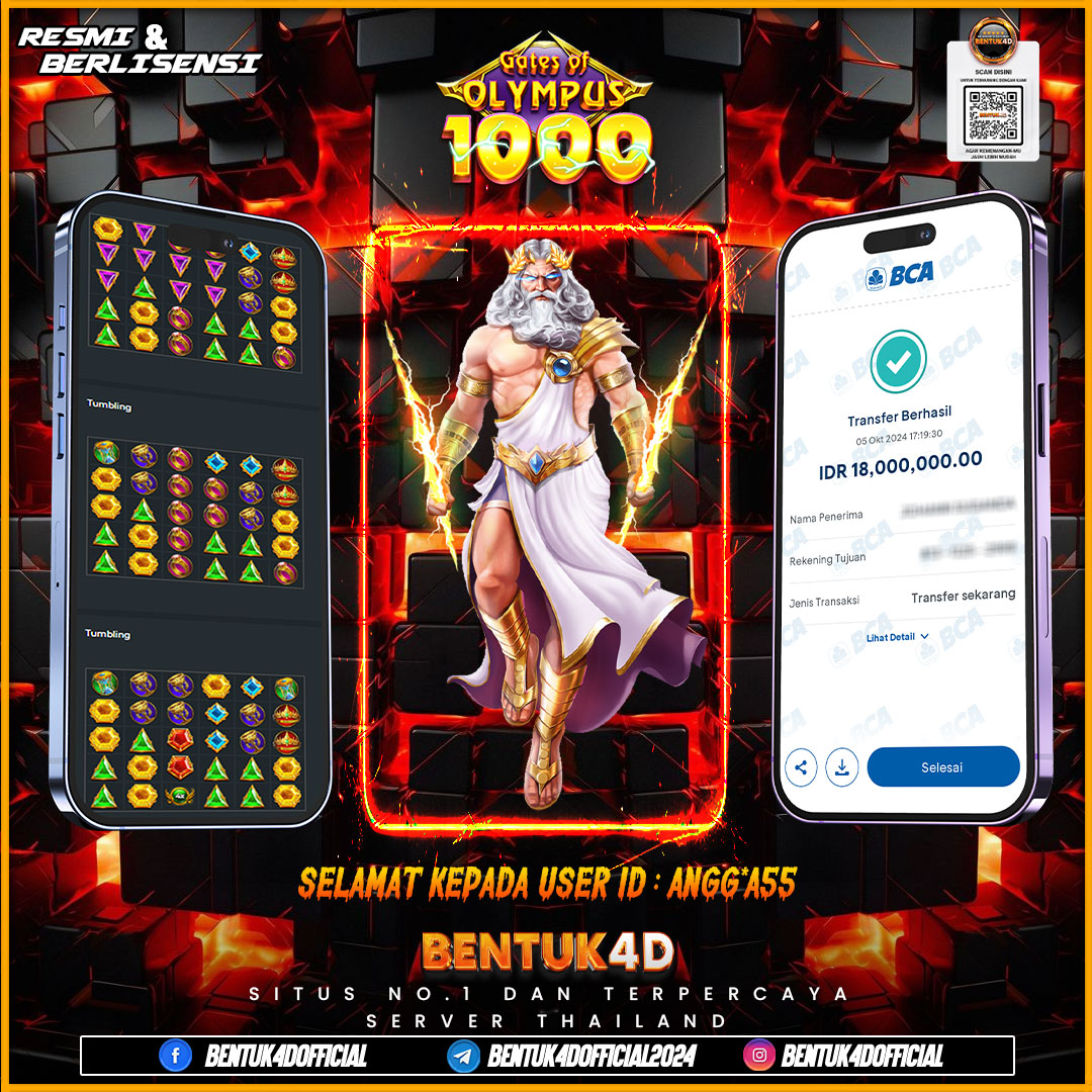 SELAMAT KEPADA USER ID : ANGG*A55  ATAS KEMENANGANYA DI BENTUK4D !!! GAK LAWAN LA BOSKU !!! PASTI JP MAIN DI BENTUK4D BOSKU!!!!