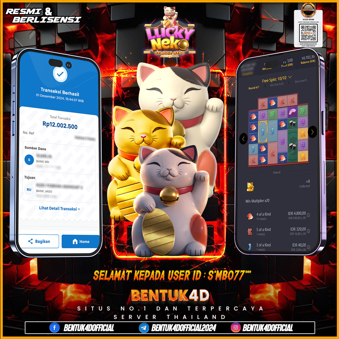 DESEMBER PENUH KEMENANGAN !!! SELAMAT KEPADA USER ID : S*MBO77** ATAS KEMENANGAN Rp12,002,500,- JUTA DI BENTUK4D !!! BULANN BARU SENSASI BARU DI BENTUK4D BOSKU !! 