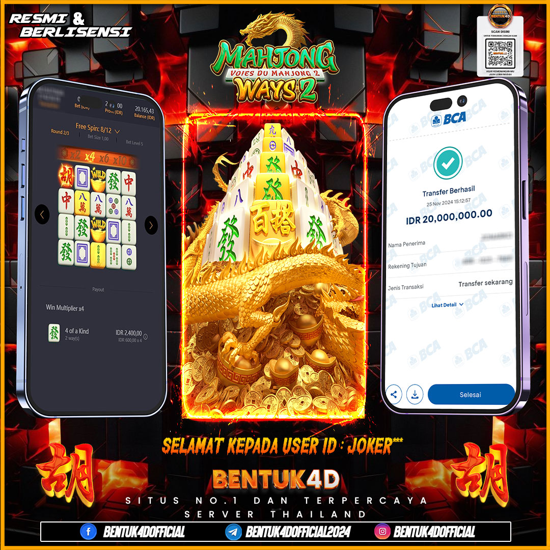SELAMAT KEPADA USER ID : JOKER*** ATAS KEMENANGAN Rp20,000,000,- SENSASIONALNYA DI BENTUK4D YA BOSKU !!!! MELEDAK JEDERR JEDERR !! JANGAN RAGUKAN BENTUK4D BOSKUI!!