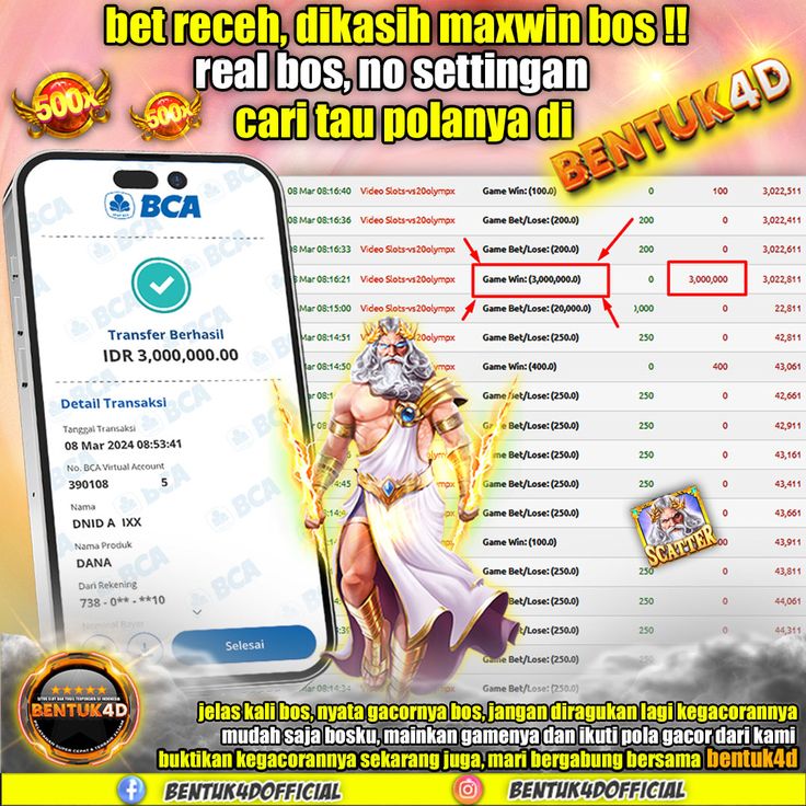 BENTUK4D JACKPOT SLOT GATES OF OLYMPUS Rp3.000.000,- LUNAS