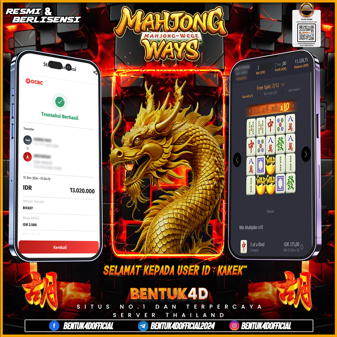 DESEMBER PENUH KEMENANGAN !!! SELAMAT KEPADA USER ID : KAKEK** ATAS KEMENANGAN Rp13,020,000,- JUTA DI BENTUK4D !!! BULANN BARU SENSASI BARU DI BENTUK4D BOSKU !! 