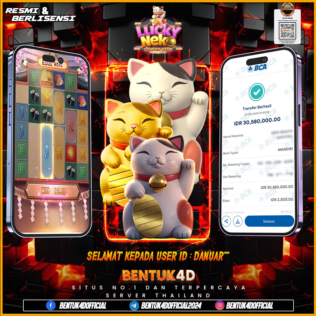 SELAMAT KEPADA USER ID : DANUAR*** ATAS KEMENANGAN GACORNYA DI BENTUK4D YA BOSKU !!!! DANNN JANGAN LUPA BOSKU BACA PROMOSI BNYAK EVENT MENARIK YANG MENGUNTUNGKAN DI BENTUK4D YA BOSKU!!!!