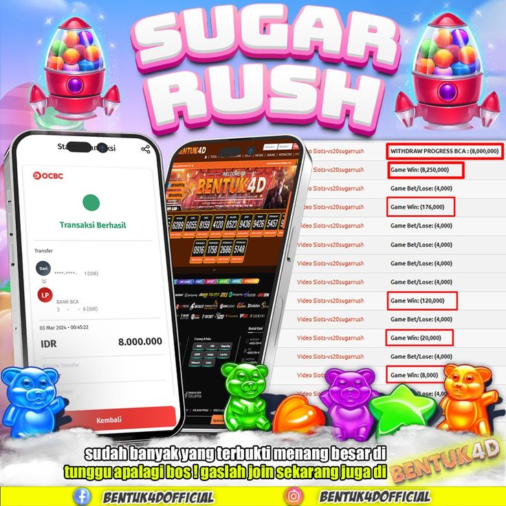 BENTUK4D JACKPOT SLOT SUGAR RUSH Rp8.000.000,- LUNAS