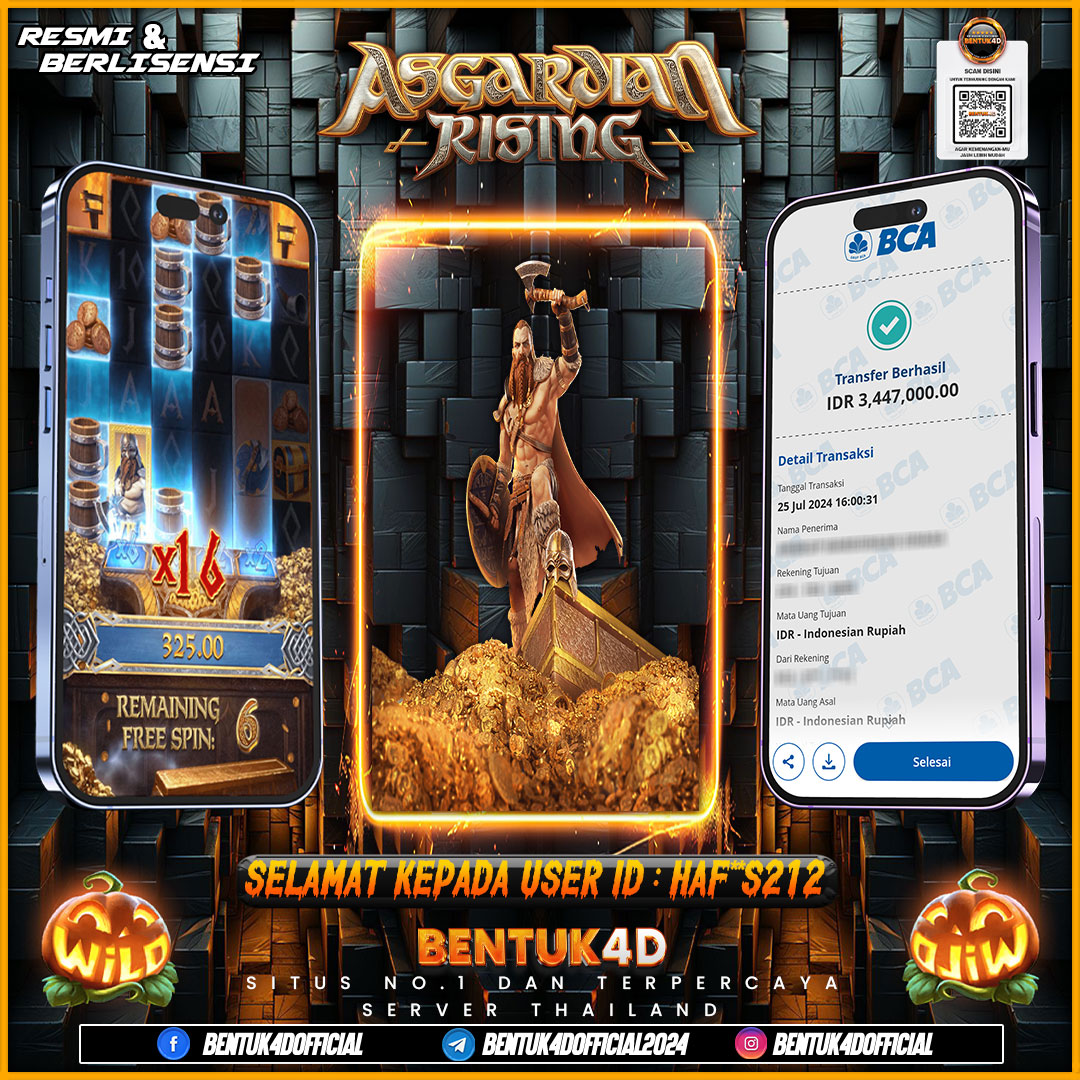 KEMENANGAN BESAR DI BENTUK4D !!!  YAKIN BOSKU MELEWATKAN KEMENANGAN DI BENTUK4D HANYA MODAL 50K BOSKU !!!!