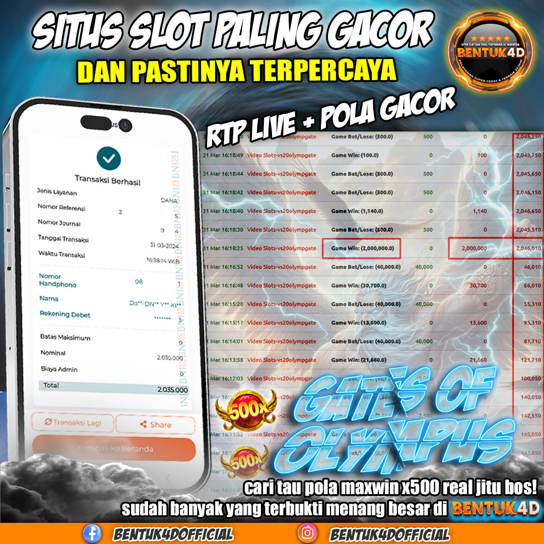 ADA YANG MAU NGUJI RTP LIVE BENTUK4D, EH BENERAN GACOR Rp2.035.000,- LUNAS