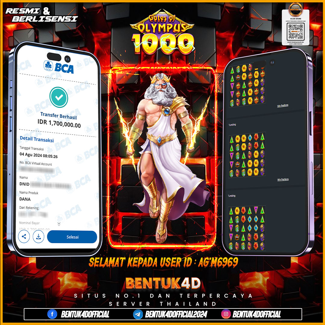 SELAMAT KEPADA USER ID  : AG*M6969 ATAS KEMENANGAN YANG MENEGANGKAN YA BOSKUU !!!! PERKALIAN YANG DI TUNGGU - TUNGGU DATANG JUGA YA BOSKUU !!! BURUAN BOSKUU DAFTARKAN ID ANDA KE BENTUK4D !!!! JANGAN KELAMAAN NANTI NYESALLL !!!!