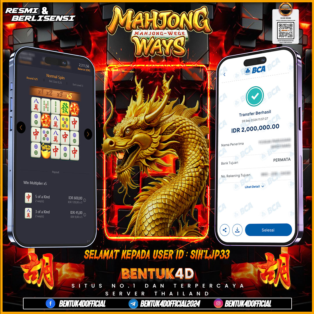 SELAMAT KEPADA USER ID : SIH*LJP33  ATAS KEMENANGANYA DI BENTUK4D !!! MASI RAGU BOSKU MAIN DI BENTUK4D!!! DEPO RECEH JAMIN CUAN DI BENTUK4D YA BOSKU!!!