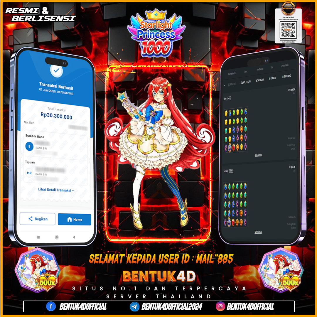 SELAMAT KEPADA USER ID : MAIL**885 WD PAUS SEBESAR  Rp 30,300,000,- BUKTIKAN LANGSUNG BOSKU MAIN DI BENTUK4D !! LANGSUNG DI KASI MAXWIN !!!