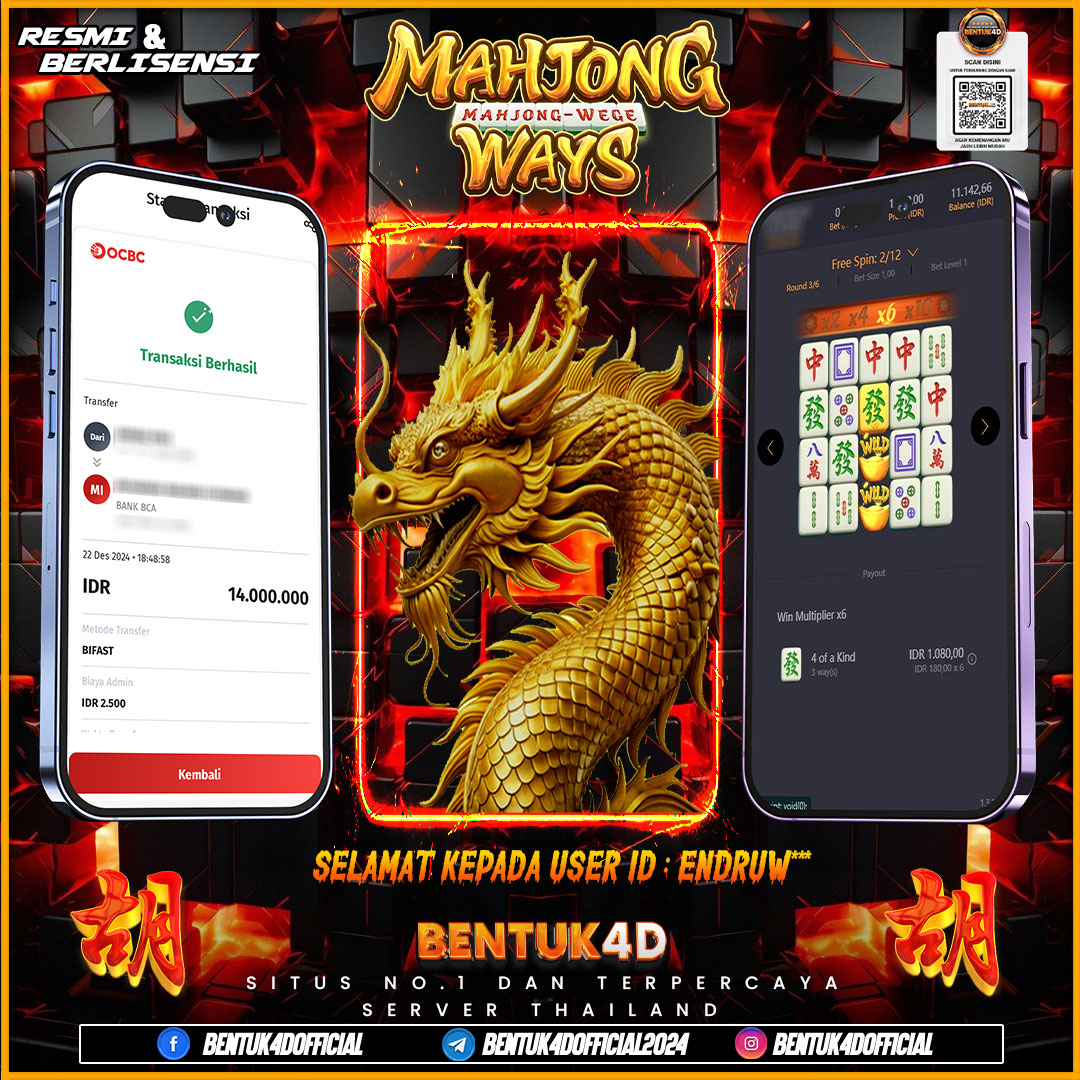 DESEMBER PENUH KEMENANGAN !!! SELAMAT KEPADA USER ID : ENDRUW*** ATAS KEMENANGAN  Rp14,000,000,- JUTA DI BENTUK4D !!! BULANN BARU SENSASI BARU DI BENTUK4D BOSKU !! 