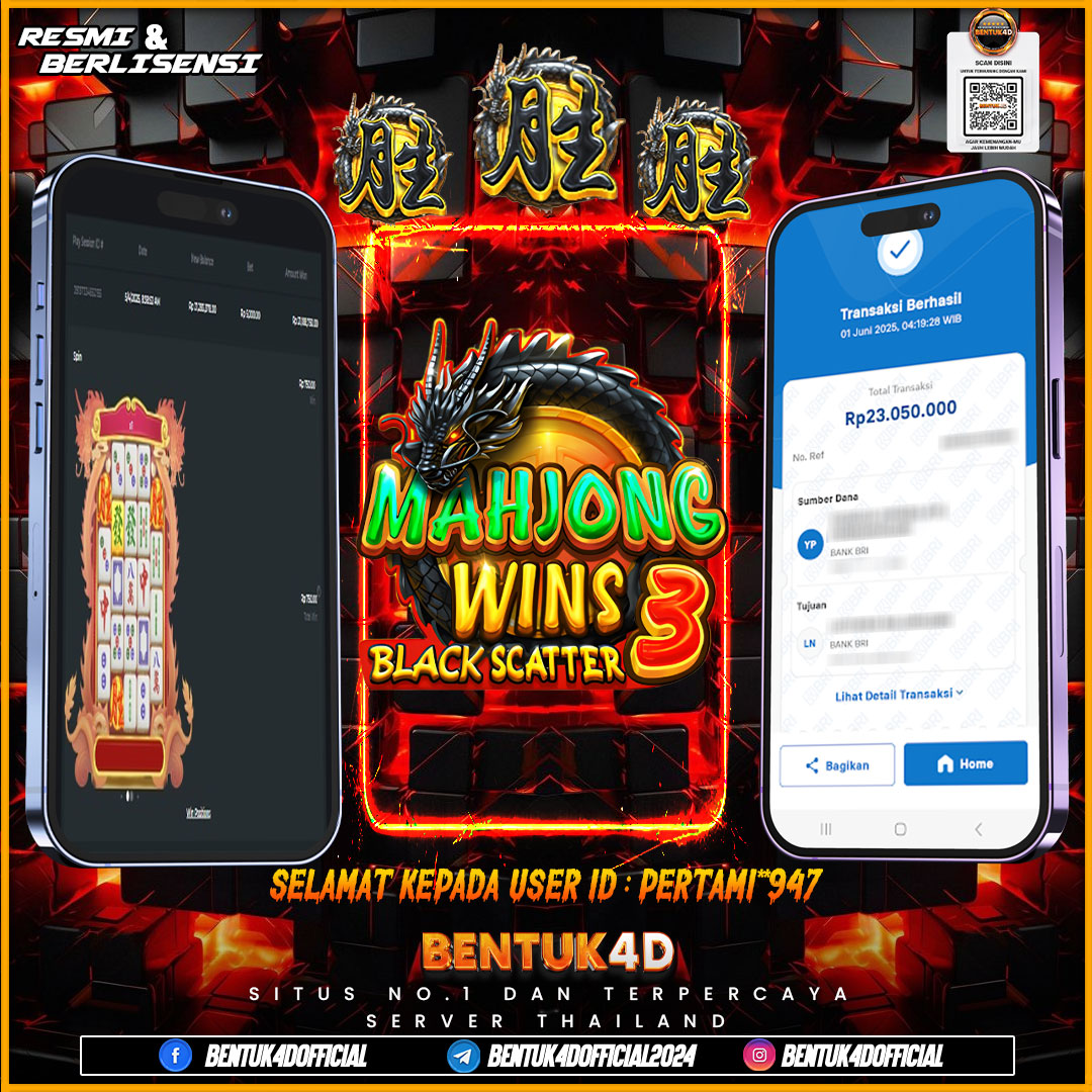 SELAMAT KEPADA USER ID : PERTAMI**947 WD PAUS SEBESAR  Rp 23,050,000,- BUKTIKAN LANGSUNG BOSKU MAIN DI BENTUK4D !! LANGSUNG DI KASI MAXWIN !!!