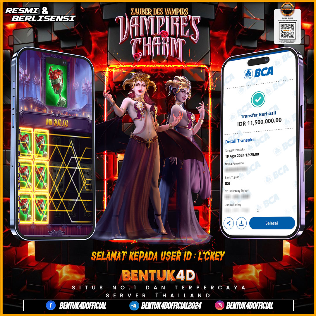 SELAMAT KEPADA USER ID : L*CKEY ATAS KEMENANGAN BESARNYA BOSKU !!! MIMIN UDAH FIRASAT BAHWA GAME 1 INI GACOR PARAH BOSKU !!! BENTUK4D EMANGG GAK ADA LAWAN !!!!!!!!!!