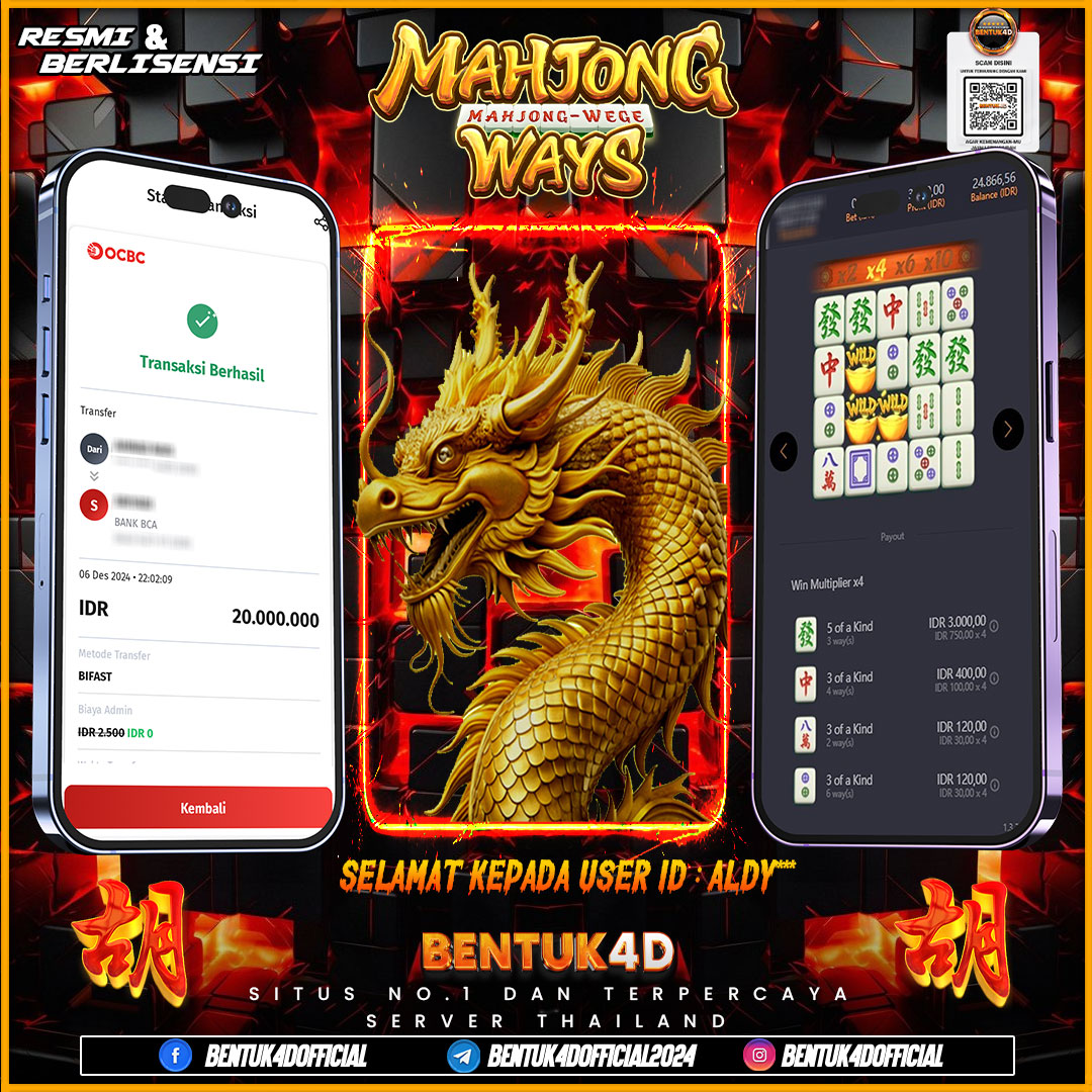 DESEMBER PENUH KEMENANGAN !!! SELAMAT KEPADA USER ID : ALDY*** ATAS KEMENANGAN Rp20,000,000,- JUTA DI BENTUK4D !!! BULANN BARU SENSASI BARU DI BENTUK4D BOSKU !! 