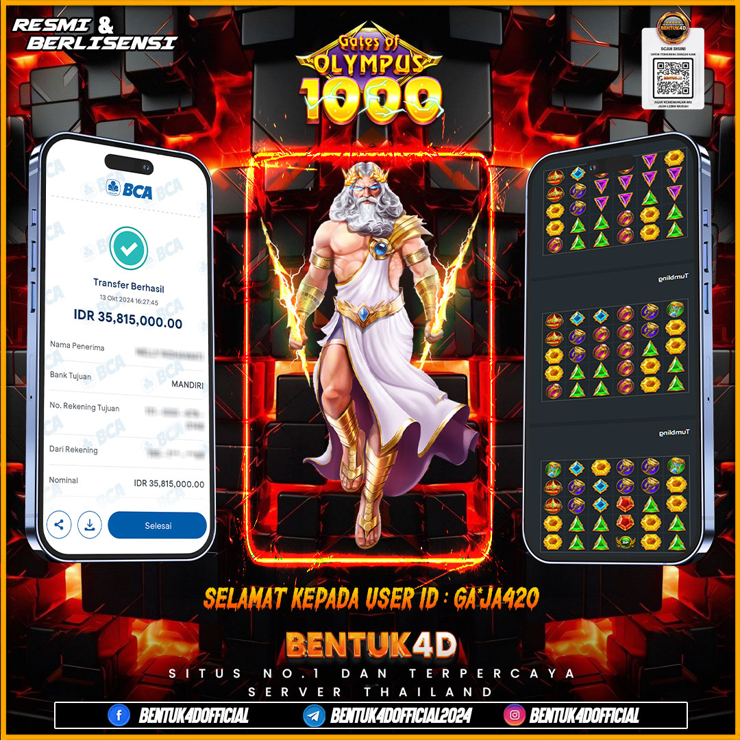 SELAMAT KEPADA USER ID : GA*JA420 ATAS KEMENANGAN BESARNYA DI BENTUK4D !!!! RASAKAN SENSASI EVENT FREESPIN NYA BOSKU !!!!  JIKA MENDAPATKAN FREESPIN STOP DAN SCREENSHOT DAHULU KIRIM KE ADMIN KITA !!! JAMINN CAERRRRR LAGI LAGI!!!!!!!