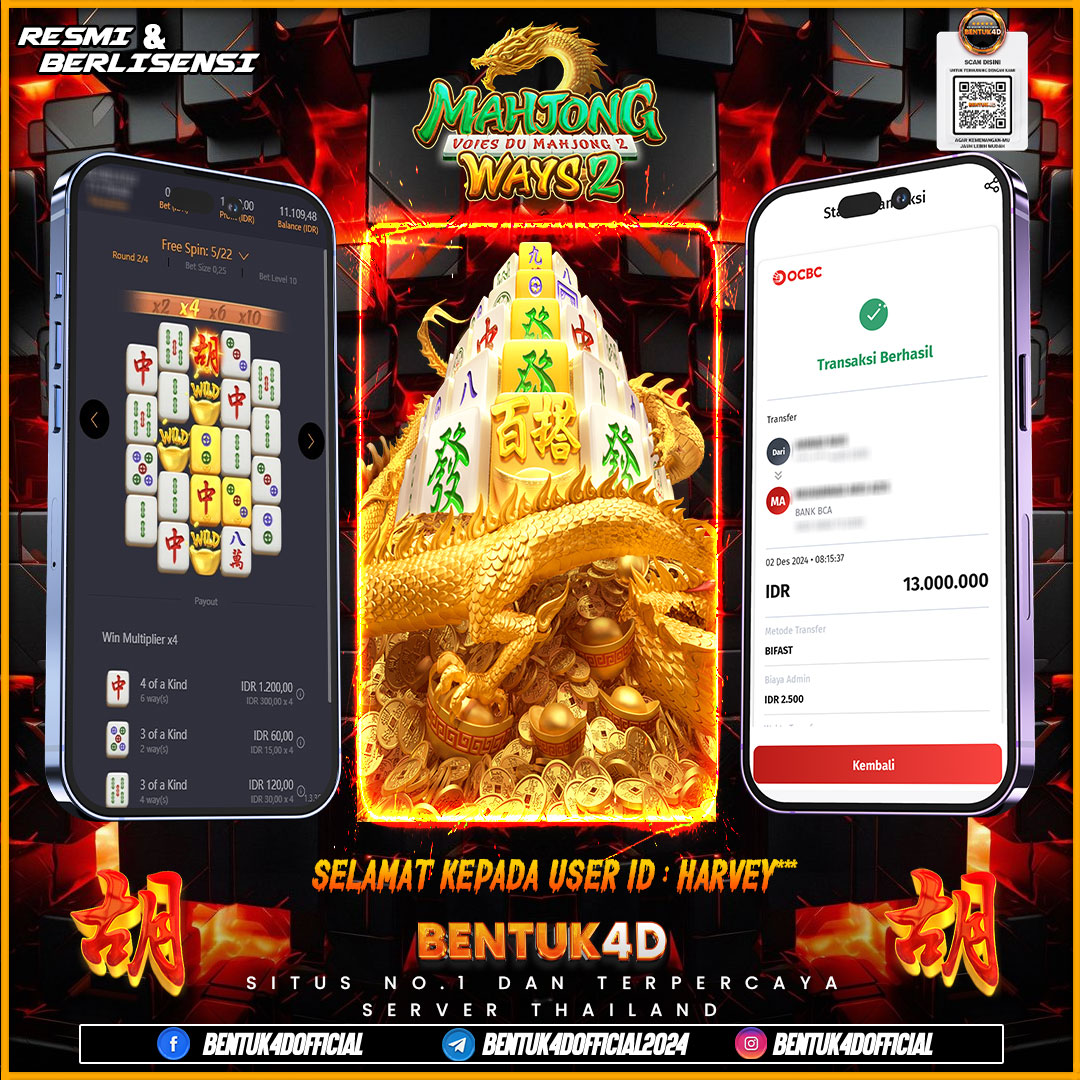 DESEMBER PENUH KEMENANGAN !!! SELAMAT KEPADA USER ID : HARVEY*** ATAS KEMENANGAN Rp13,000,000,- JUTA DI BENTUK4D !!! BULANN BARU SENSASI BARU DI BENTUK4D BOSKU !! 