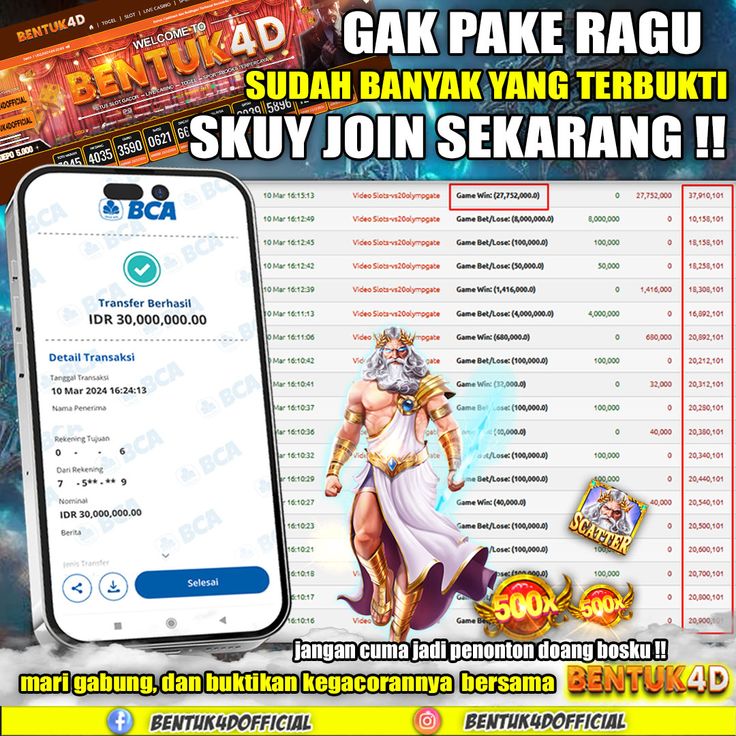BENTUK4D JACKPOT SLOT GATES OF OLYMPUS Rp30.000.000,- LUNAS