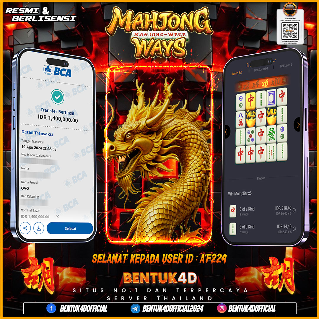 SELAMAT KEPADA USER ID : A*F224 ATAS KEMENANGAN GACORNYA BOSKU  !!!! MELEDAK BOSKUU !!!! BENTUK4D NI BOSKU BUKANNN SITUS SEDOT WC !!!!
