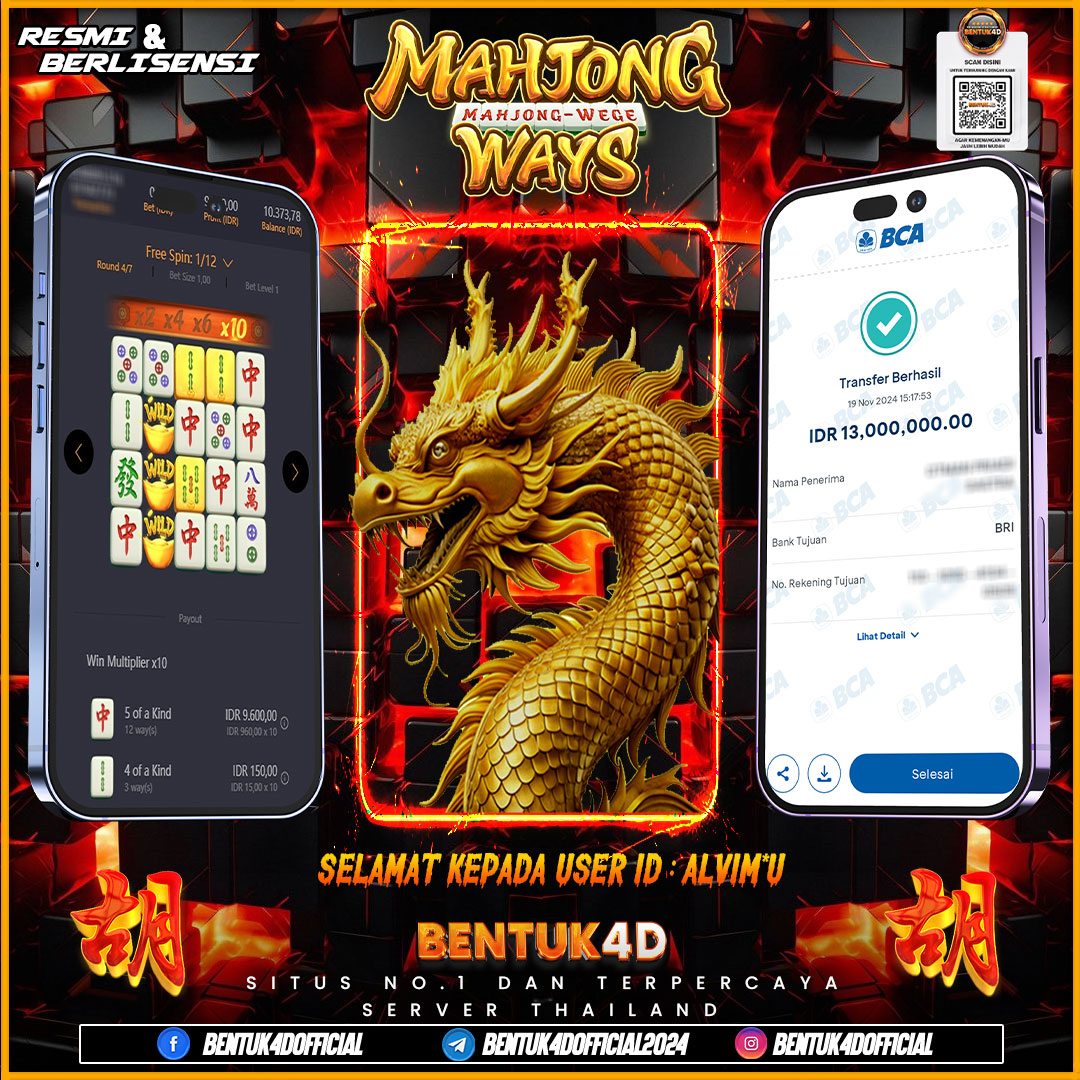 SELAMAT KEPADA USER ID : ALVIM*U ATAS KEMENANGAN Rp13,000,000,- JUTA NYA DI BENTUK4D YA BOSKU !!!! MELEDAK JEDERR JEDERR !! BENTUK4D NI BOSKU BUKAN SEDOT WC!!!!