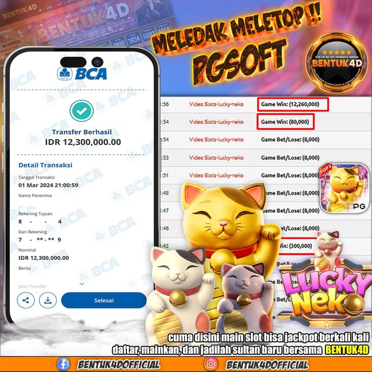 BENTUK4D JACKPOT SLOT LUCKY NEKO Rp12.300.000,- LUNAS