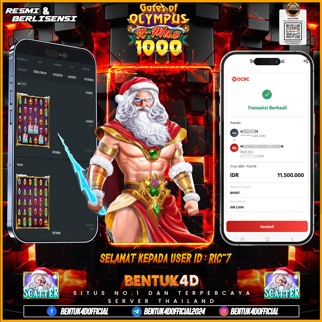 NATAL BOLEH BERAKHIR , TAPI MAXWIN DI BENTUK4D TIDAK AKAN PERNAH BRAKHIR BORRR !! SELAMAT KEPADA USER ID : RIC**7 WD SEBESAR  Rp11,500,000,- , JANGAN LUPA SHOPING BORR !!