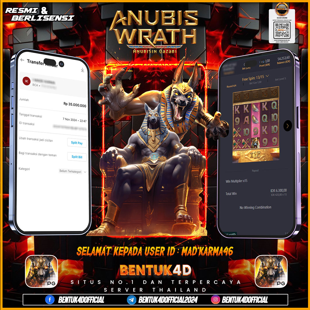 SELAMAT KEPADA USER ID : MAD*KARMA46 ATAS KEMENANGAN SENSASIONALNYA DI BENTUK4D YA BOSKU !!!! MELEDAK JEDERR JEDERR !! JANGAN RAGUKAN BENTUK4D!!