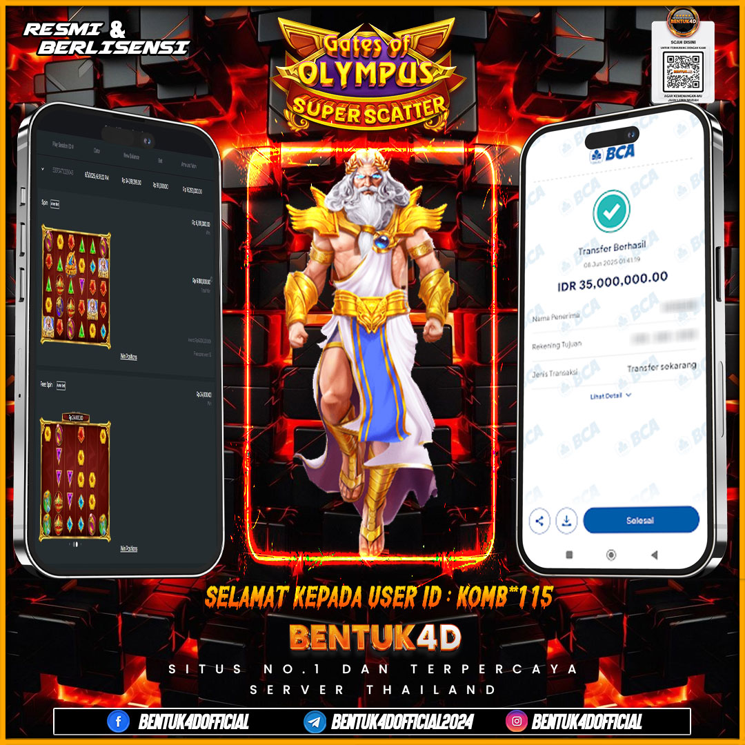 SELAMAT KEPADA USER ID : KOMB**115 WD PAUS SEBESAR  Rp 35,000,000,- BUKTIKAN LANGSUNG BOSKU MAIN DI BENTUK4D !! LANGSUNG DI KASI MAXWIN !!!