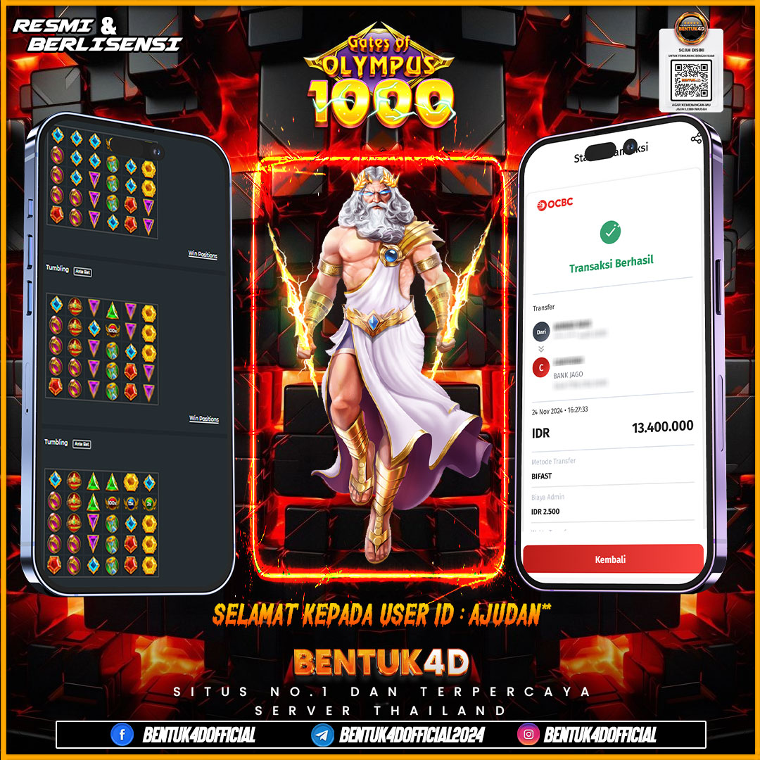 SELAMAT KEPADA USER ID : AJUDAN** ATAS KEMENANGAN SENSASIONALNYA DI BENTUK4D YA BOSKU !!!! MELEDAK JEDERR JEDERR !! JANGAN RAGUKAN BENTUK4D!!
