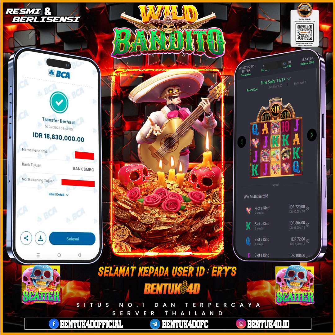 SELAMAT KEPADA USER ID : ER*Y*S WD PAUS SEBESAR Rp 18,830,000,- BUKTIKAN LANGSUNG BOSKU MAIN DI BENTUK4D !! LANGSUNG DI KASI MAXWIN !!!