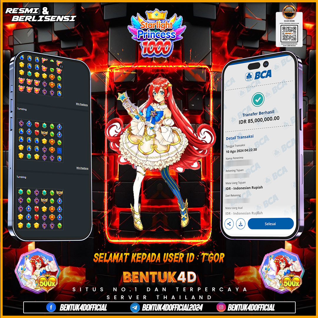 SELAMAT KEPADA USER ID : T*GOR ATAS KEMENANGAN YANG MENGESANKAN !!!! MELEDAKKK BESAR BOSKU !!! 85 JUTAA BOSKUU !!!! MENANG BERAPAPUN DI BAYARKAN KONTAN YA BOSKU !!!!!! 85 JUTA NII BOSSKUUU !!! BUKAN KALENG-KALENG SELEBEW !!!!!!