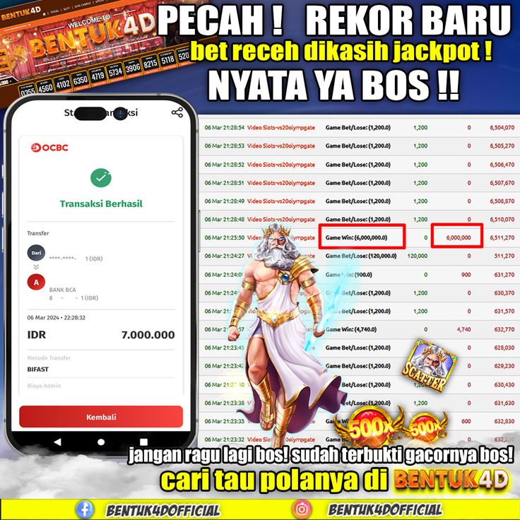 BENTUK4D JACKPOT SLOT GATES OF OLYMPUS Rp7.000.000,- LUNAS