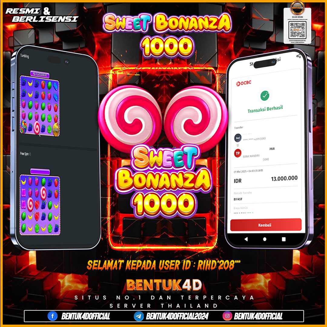 SELAMAT KEPADA USER ID : RIHD*208** WD PAUS SEBESAR  Rp 13,000,000,- BUKTIKAN LANGSUNG BOSKU MAIN DI BENTUK4D !! LANGSUNG DI KASI MAXWIN !!!