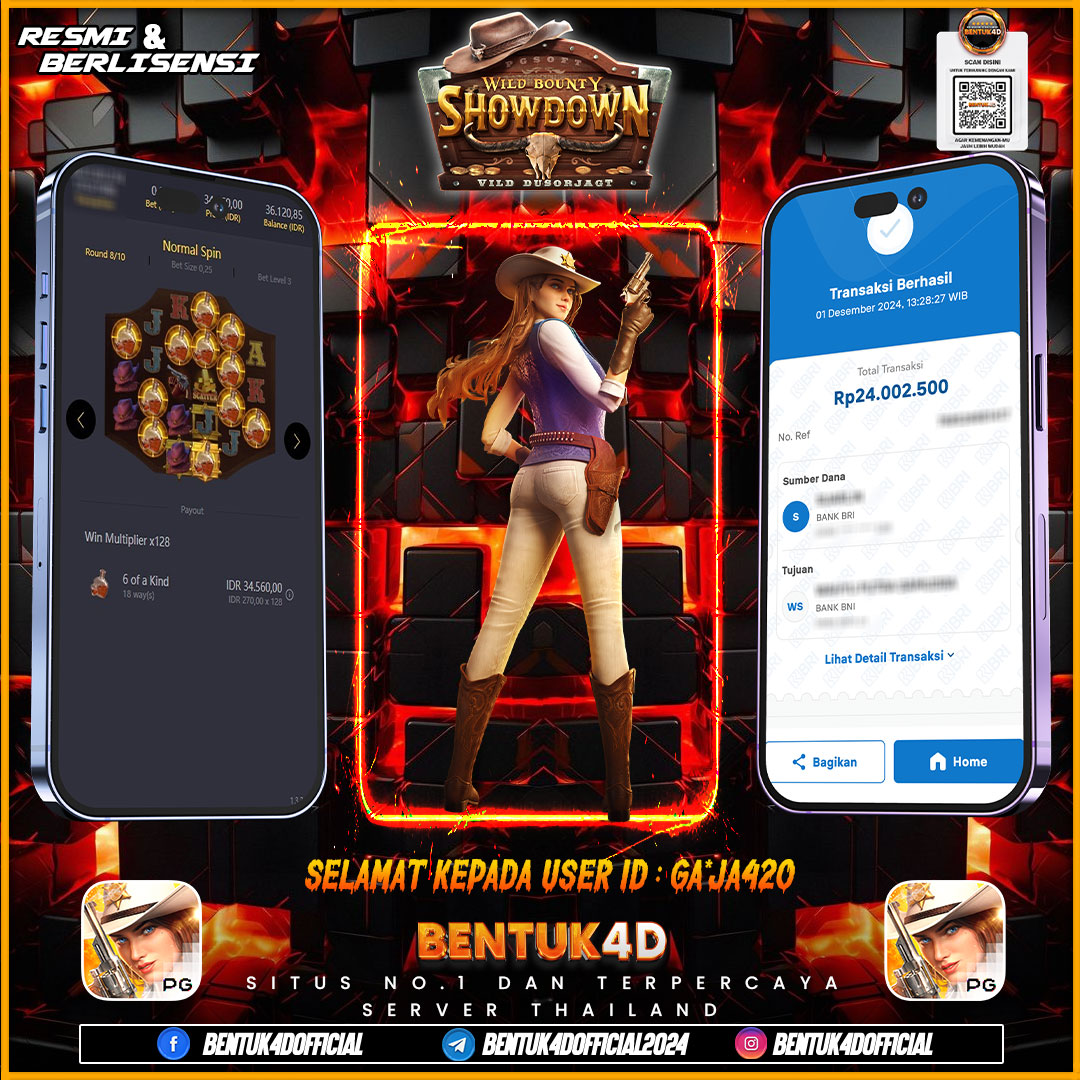 DESEMBER PENUH KEMENANGAN !!! SELAMAT KEPADA USER ID : GA*JA420* ATAS KEMENANGAN Rp24,002,500,- JUTA DI BENTUK4D !!! BULANN BARU SENSASI BARU DI BENTUK4D BOSKU !! 