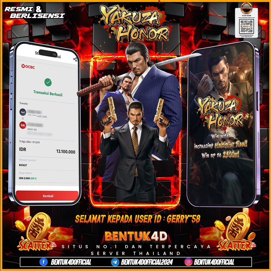 SELAMAT KEPADA USER ID : GERRY**58 ATAS KEMENANGAN YANG MENGESANKAN DI BENTUK4D BOSKU !!! INI DIA BOSKU SALAH SATU GAME BARU YANG SEDANG GACOR-GACOR NYA BOSKU !!! BURUAN COBAIN DI BENTUK4D BOSKU !!!! MELEDAKKKKKK