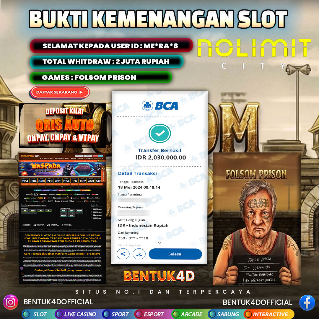 NOLIMIT CITY JUGA GAK KALAH GACOR LOH BOSKU !! Rp2,030,000,-KITA TERBANGKAN DENGAN MULUS KEPADA MEMBER SETIA KITA BOSKU !!