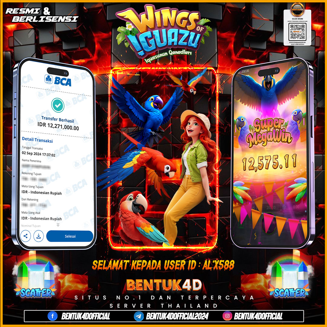 SELAMAT KEPADA USER ID : AL*X588 ATAS KEMENANGAN MENGESANKAN DI GAME BARU RELEASE DI BENTUK4D !!!! GACOR X BOSKUU GAME - GAME BARU DI BENTUK4D !!! 