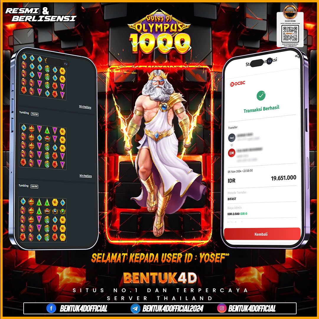 SELAMAT KEPADA USER ID : YOSEF** ATAS KEMENANGAN GACORNYA DI BENTUK4D YA BOSKU !!!! DANNN JANGAN LUPA BOSKU BACA PROMOSI BNYAK EVENT MENARIK YANG MENGUNTUNGKAN DI BENTUK4D YA BOSKU!!!!