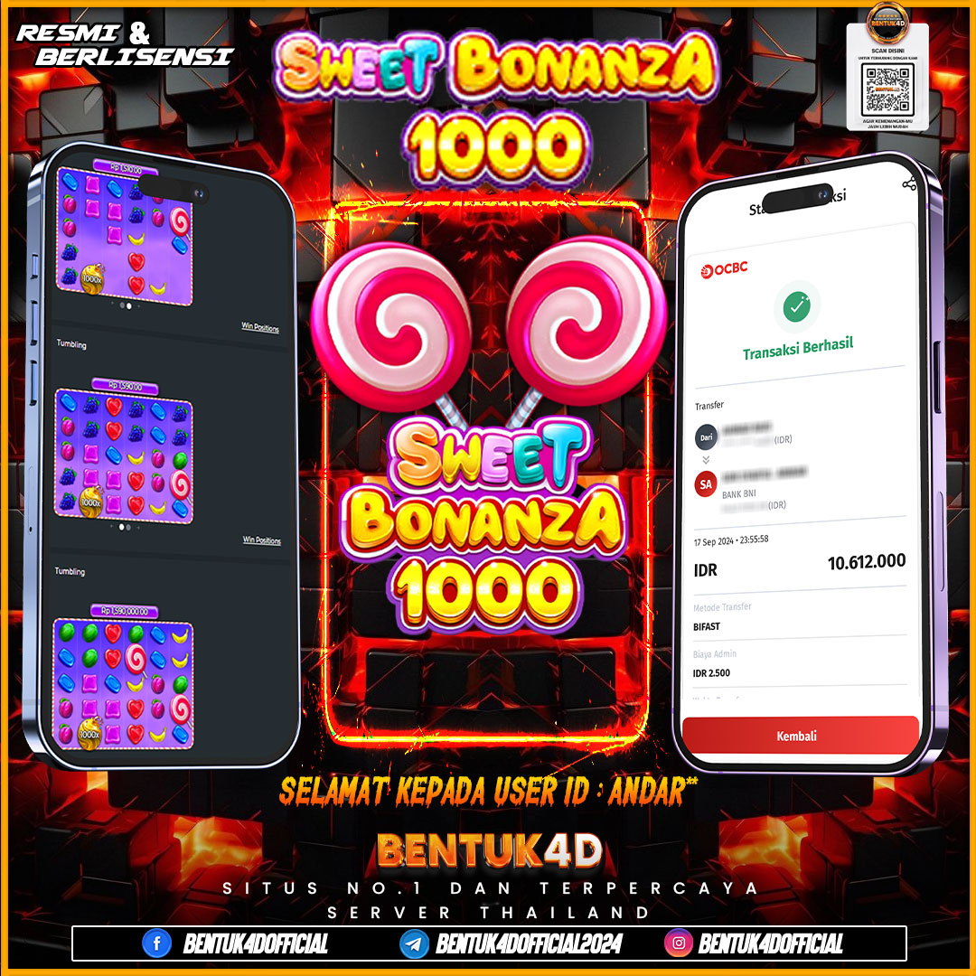 SELAMAT KEPADA USER ID : ANDAR** ATAS KEMENANGAN DI BENTUK4D YA BOSKU !!! MASI RAGU MAIN DISINI BOSKU!!! WAJIB MENANG MAIN DI BENTUK4D BOSKU!!!