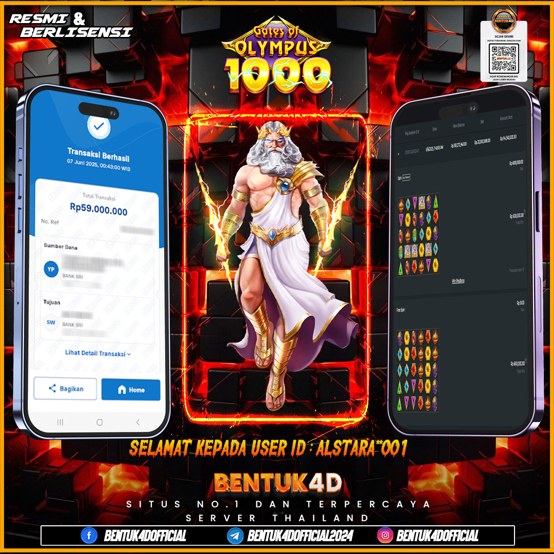 SELAMAT KEPADA USER ID : ALSTARA**001 WD PAUS SEBESAR  Rp 59,000,000,- BUKTIKAN LANGSUNG BOSKU MAIN DI BENTUK4D !! LANGSUNG DI KASI MAXWIN !!!