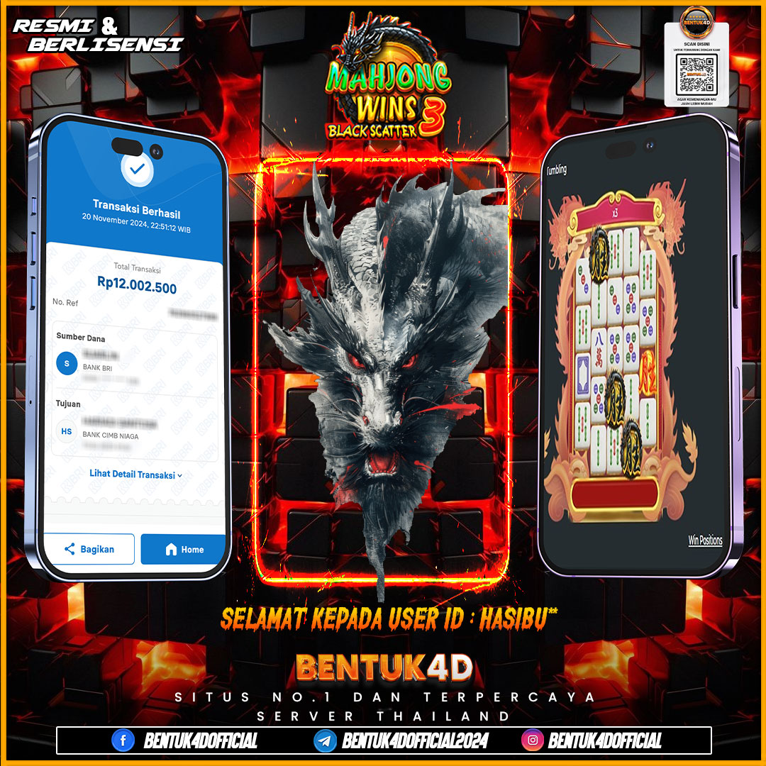 SELAMAT KEPADA USER ID : HASIBU** ATAS KEMENANGAN Rp12,002,500,- JUTA NYA DI BENTUK4D YA BOSKU !!!! MELEDAK JEDERR JEDERR !! BENTUK4D NI BOSKU BUKAN SEDOT WC!!!!