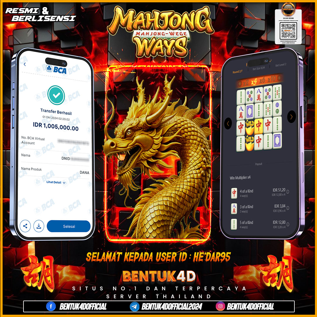 SELAMAT KEPADA USER ID : HE*DAR95  ATAS KEMENANGANYA DI BENTUK4D !!! OKTOBER FULL SENYUM BOSKU!!! BUKTIKAN LANGSUNG DI BENTUK4D YA BOSKU SAYANG!!!