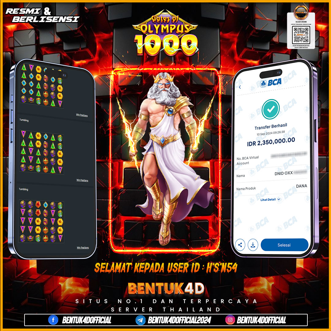 SELAMAT KEPADA USER ID : H*S*N54 KEMENANGAN BOSKU DISINI SUDAH PASTI BOSKU!!!!