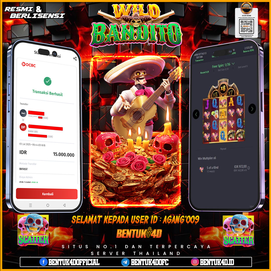 SELAMAT KEPADA USER ID : AGANG*009 WD PAUS SEBESAR Rp 15,000,000,- BUKTIKAN LANGSUNG BOSKU MAIN DI BENTUK4D !! LANGSUNG DI KASI MAXWIN !!!