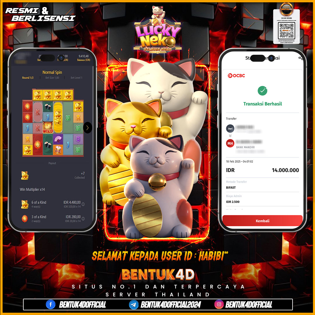 SELAMAT KEPADA USER ID : HABIBI** WD PAUS SEBESAR  Rp14,000,000,- BUKTIKAN LANGSUNG BOSKU MAIN DI BENTUK4D !! LANGSUNG DI KASI MAXWIN !!!