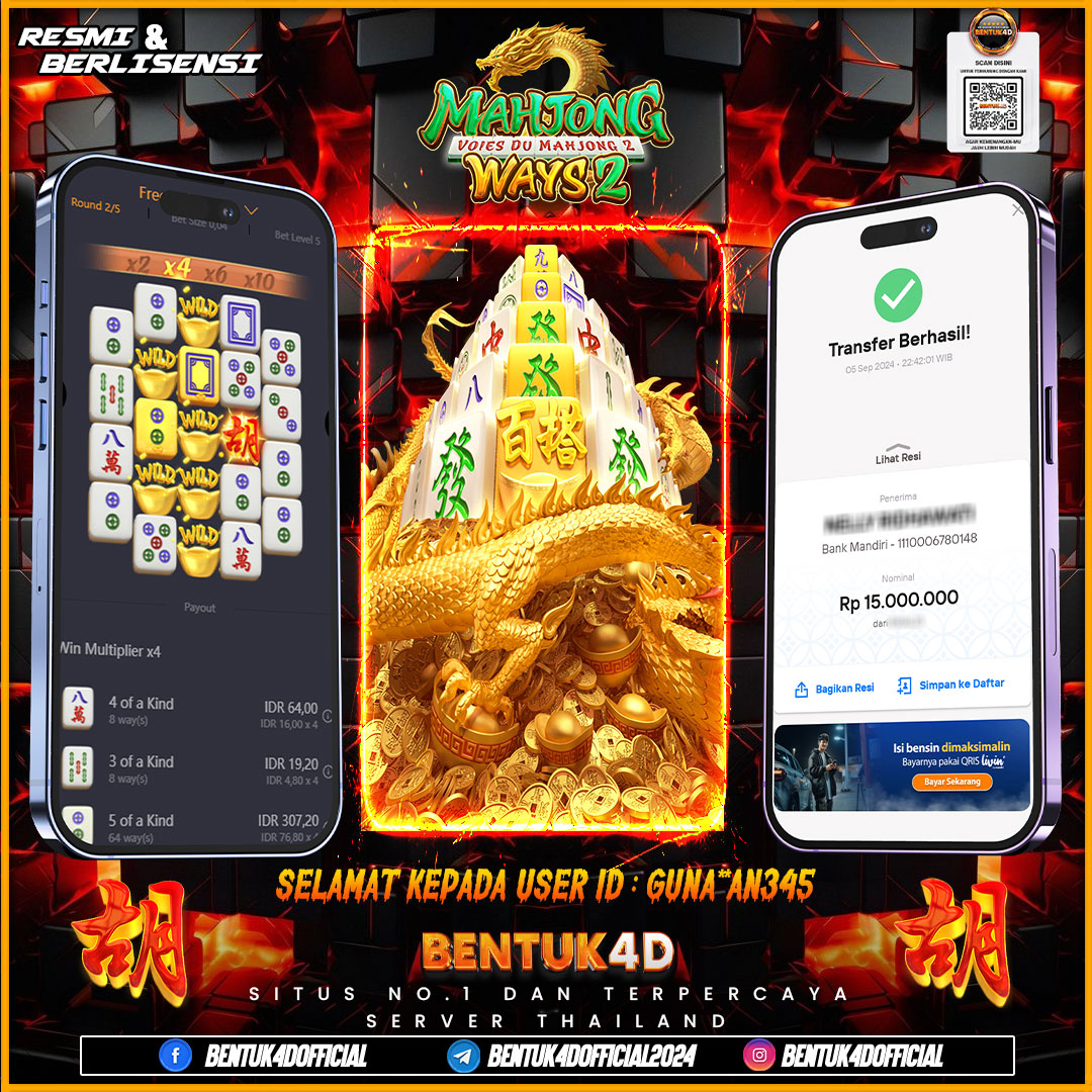 SELAMAT KEPADA USER ID :GUNA**AN345 ATAS KEMENANGAN BESAR DI BENTUK4D !!! MENANG BERAPAPUN DI BAYAR SECEPAT KILAT DI BENTUK4D BOSKU !!!