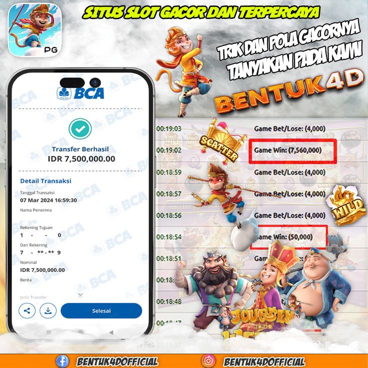 BENTUK4D JACKPOT SLOT JOURNEY TO THE WEST Rp7.500.000,- LUNAS