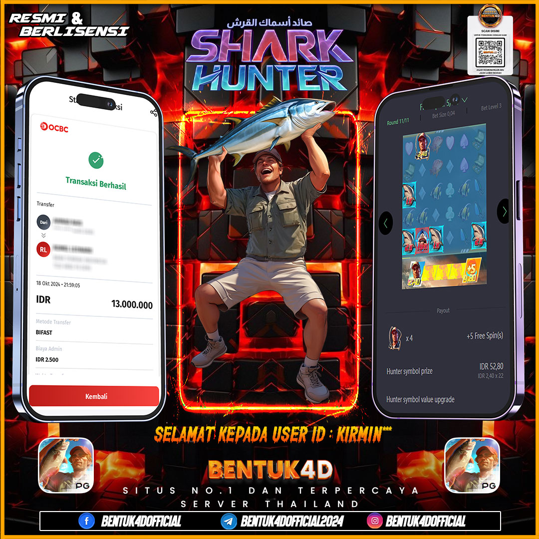 SELAMAT KEPADA USER ID :KIRMIN*** ATAS KEMENANGAN BESARNYA DI BENTUK4D !!!! GAME PALING SADIS JIKA MENDAPATKAN SCATER !! MELEDAKKK BOSKUUUU 